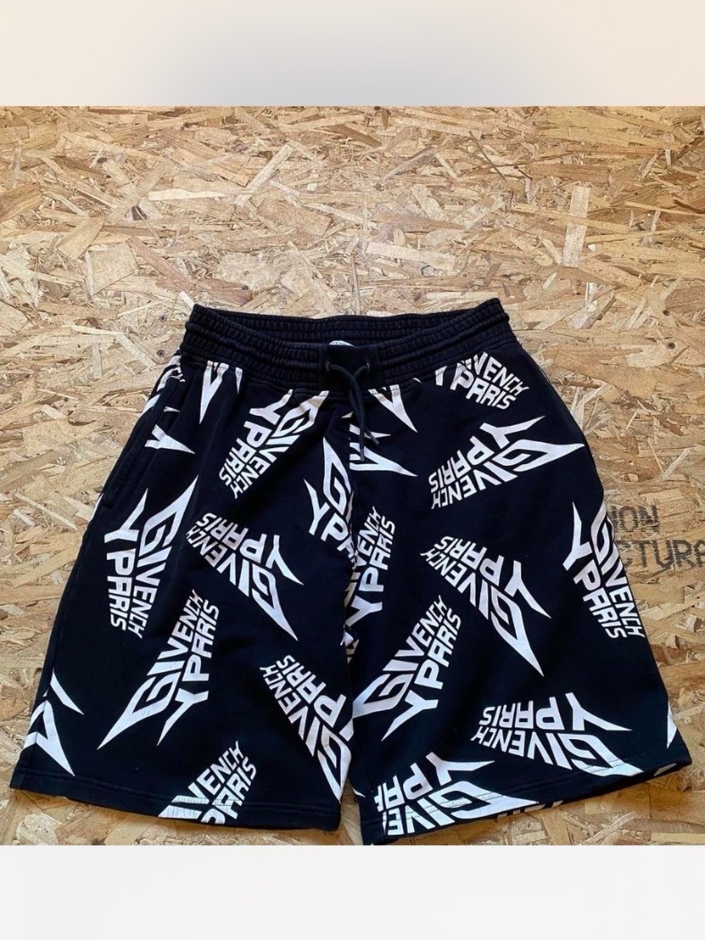 Givenchy Paris Black Logo-Print Men’s Shorts